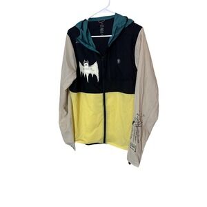 Roark Basquiat Secondwind Jacket‎ Mens Medium Yellow Hooded Windbreaker Run Amok